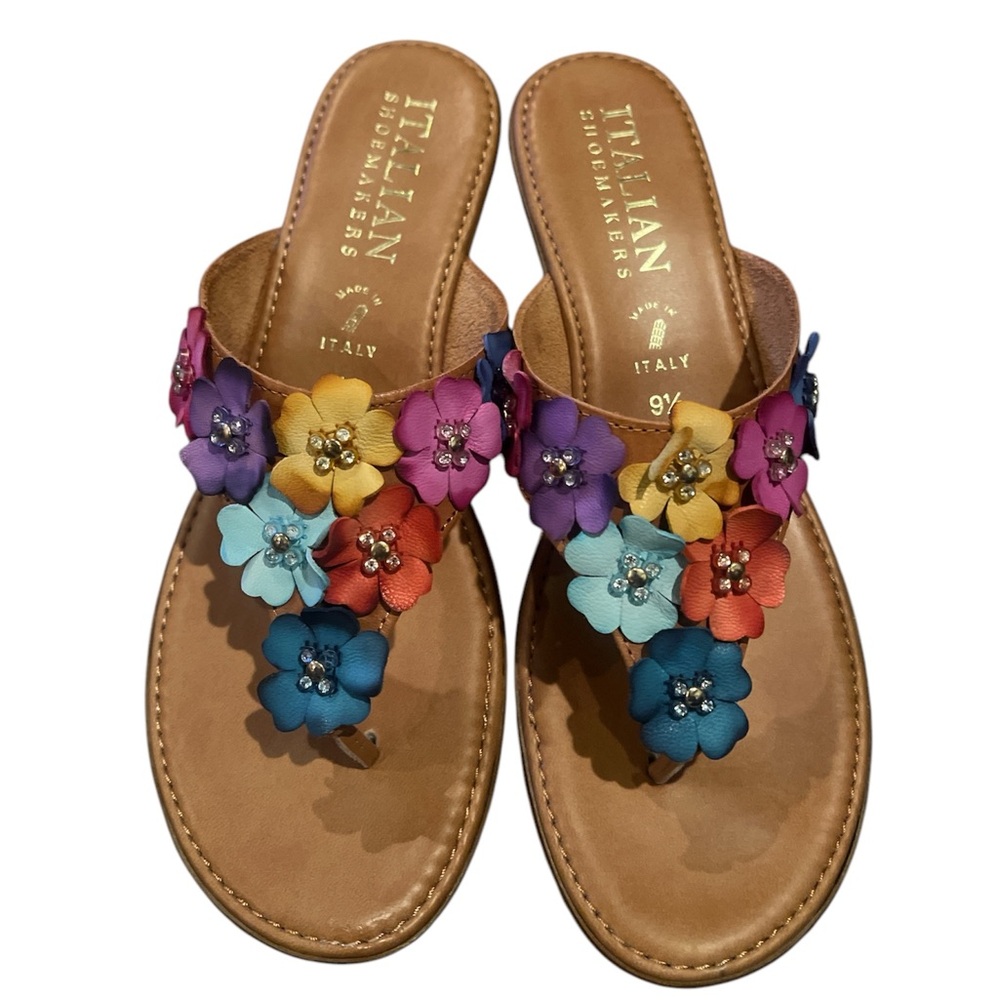 Italian Shoemakers Leather Wedge Sandal
